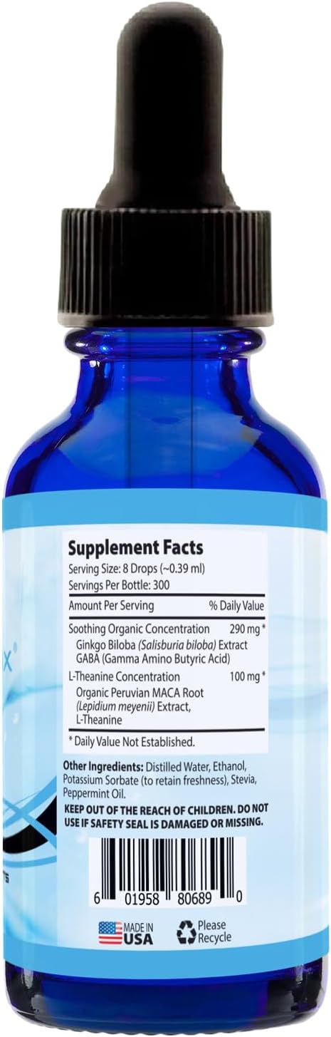 GABA con L-Teanina 290 mg, 118 ml (4 oz) – Suplemento Líquido