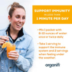 Organifi Immunity - Polvo Orgánico de Apoyo Inmunitario con Beta-Glucanos de Hongos, Vitamina C, D y Zinc - 15 Sobres Individuales