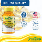Greenfield Nutritions Vitamina D3 2000 UI Halal - 50 mcg, 120 Perlas Blandas