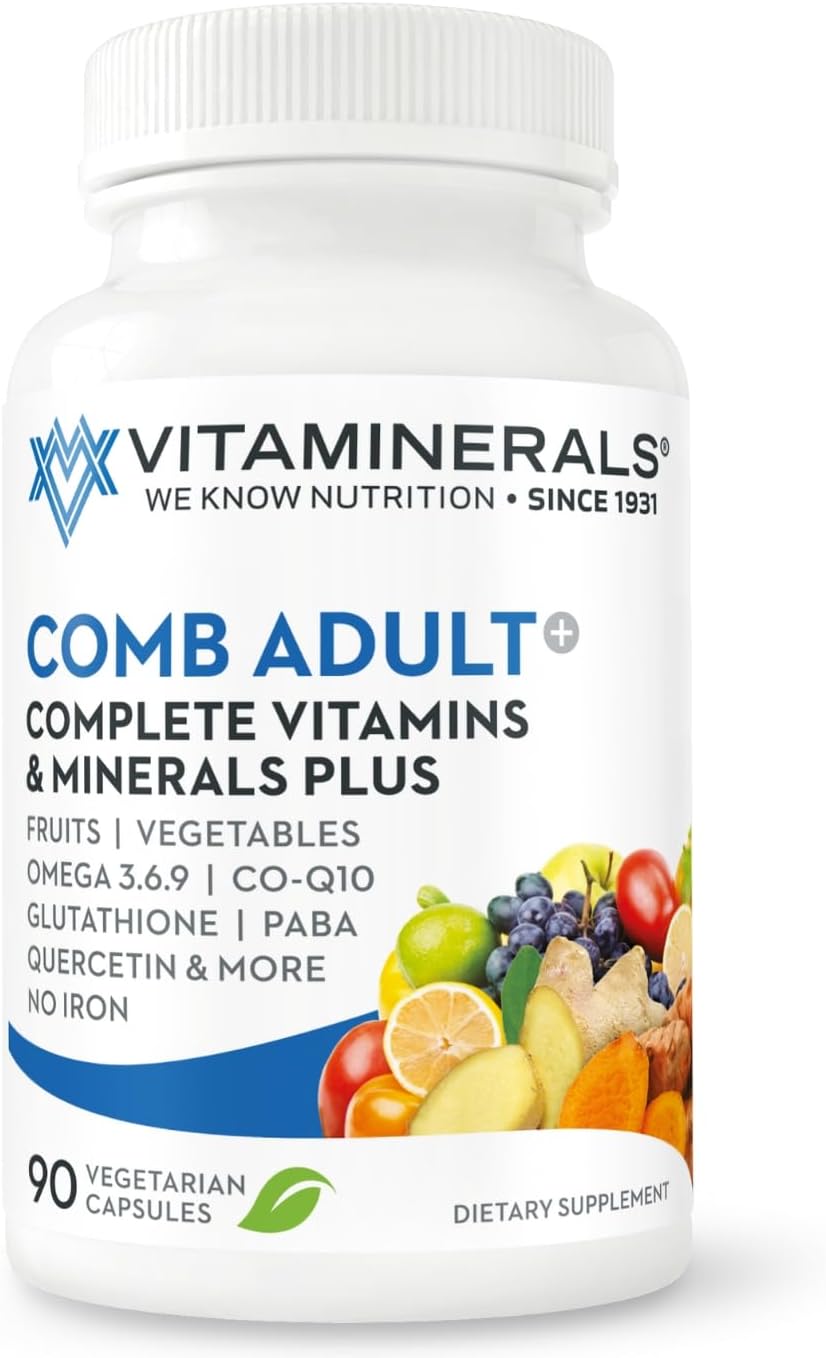 Vitaminerals CombAdult Fórmula Integral Multivitamínica y Mineral (180 Cápsulas Vegetales)