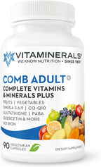 Vitaminerals CombAdult Fórmula Completa de Vitaminas y Minerales | No-GMO | Cápsulas Vegetales (90)