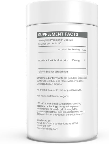 Renue By Science Nicotinamide Riboside 300mg Liposomal – 90 Cápsulas – Image 3