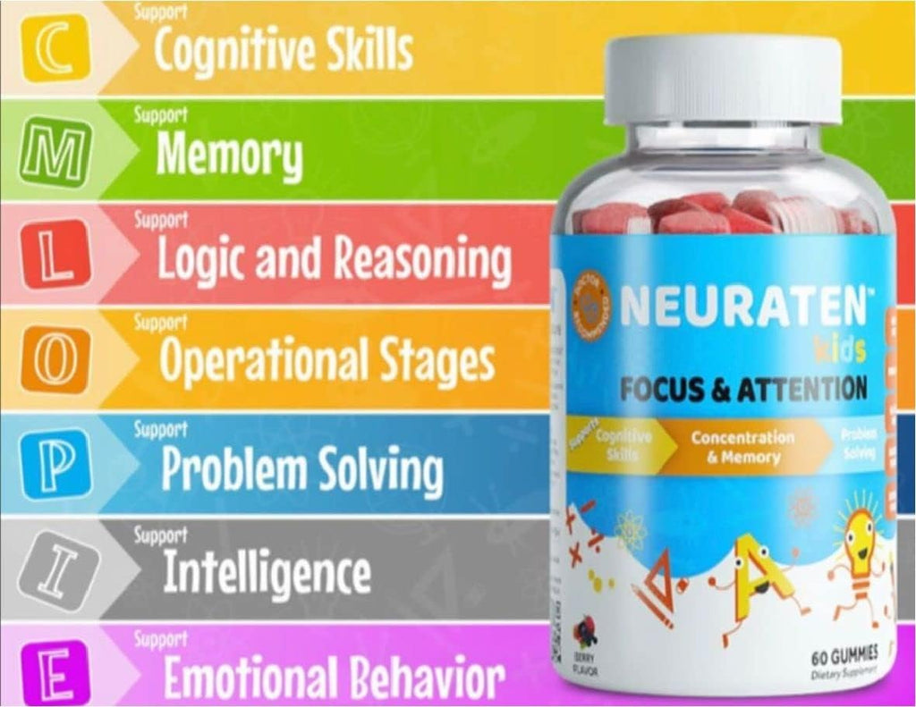 Neuraten Kids Suplemento de Atención y Concentración, 60 gominolas sabor bayas