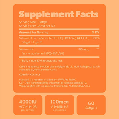 Sapling Vitamin D3 + K2 Vegano - 4000 UI D3 – Vitamina K2 MK-7 de alta calidad: Utilizamos K2VITAL®, una forma de – Image 6