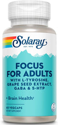 Solaray Focus for Adults, 60 Cápsulas