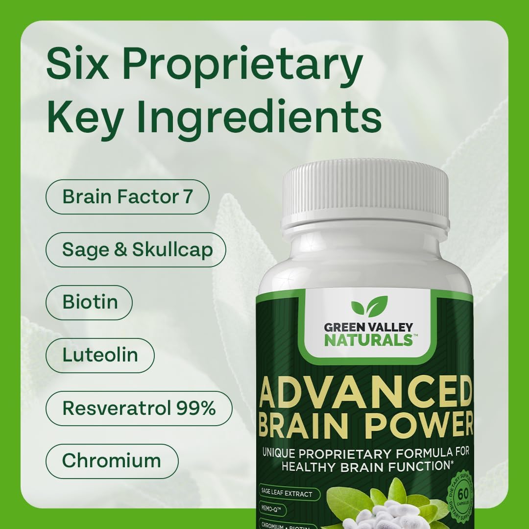Advanced Brain Power – Apoyo para la Función Cerebral y Concentración (60 Cápsulas)