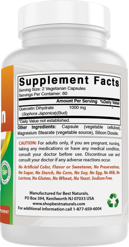Best Naturals Quercetina 1000 mg - 120 Cápsulas Veganas (Pack de 3) – Image 6