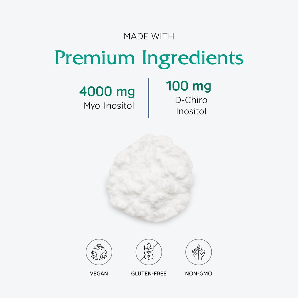 Vitanica Optinositol - Myo-Inositol y D-Chiro Inositol en Polvo (4000 mg + 100 mg) - 125 g