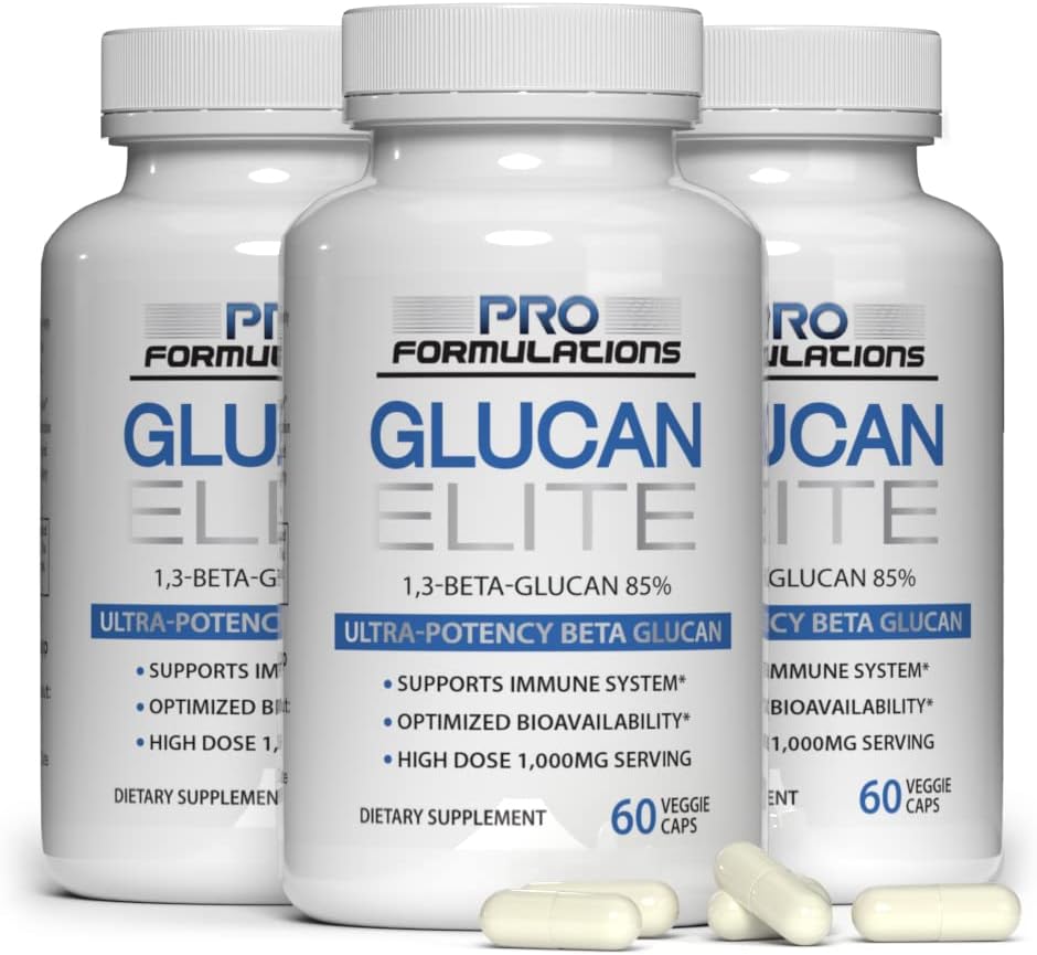 Glucan Elite – Beta 1,3D Glucano 500mg 60 cápsulas (Paquete de 3)
