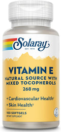 SOLARAY Vitamina E d-Alfa Tocoferol 400 UI (268 mg) - 100 Cápsulas Blandas