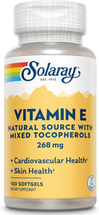 SOLARAY Vitamina E d-Alfa Tocoferol 400 UI (268 mg) - 100 Cápsulas Blandas