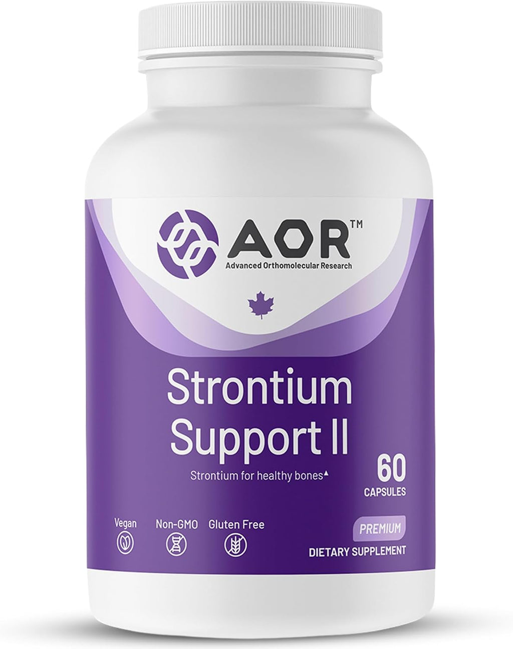 AOR Strontium Support II 341mg, 60 Cápsulas Veganas - Citrato de Estroncio para la Estructura Ósea