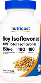 Nutricost Isoflavonas de Soja 150mg, 180 Cápsulas Veganas