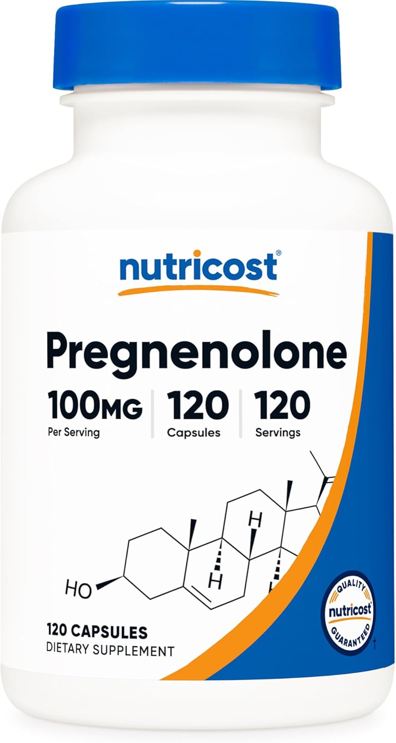 Nutricost Pregnenolone 100 mg – 120 Cápsulas (No OGM, Sin Gluten, Vegetarianas)