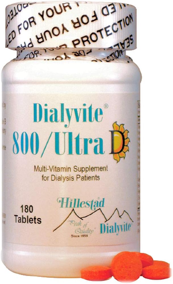 Dialyvite 800 Ultra D - Multivitamínico para Pacientes de Diálisis - 180 Comprimidos (6 Meses de Suministro)