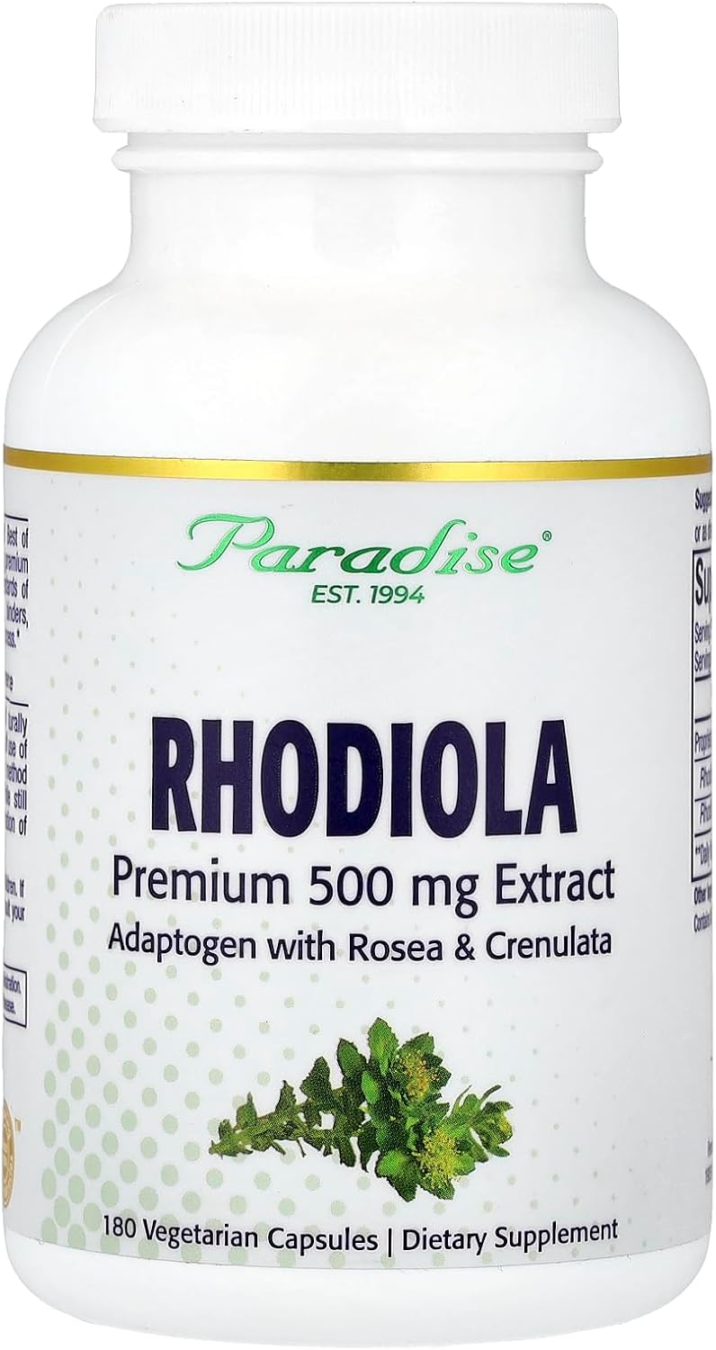 Paradise Herbs Rhodiola Rosea Extracto 500 mg – 180 Cápsulas Vegetarianas