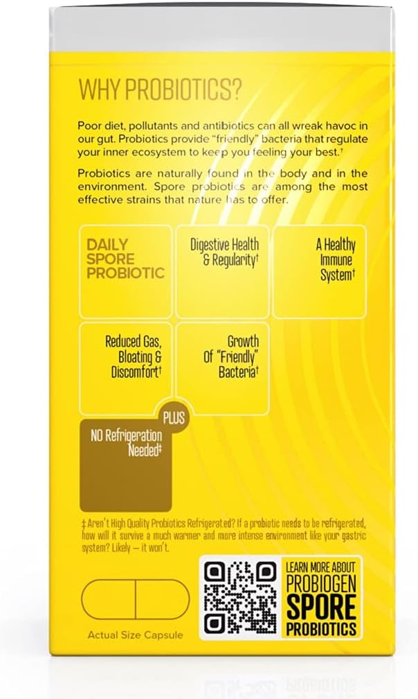 Probiogen Probiótico de Esporas - Probiótico de Esporas para el Equilibrio Digestivo - 30 Cápsulas