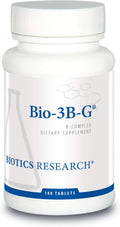 BIOTICS RESEARCH Bio-3B-G Complejo de Vitaminas B, Suplemento para Energía y Estrés, Salud Adrenal, Sin Gluten, 180 Comprimidos