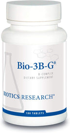 BIOTICS RESEARCH Bio-3B-G Complejo de Vitaminas B, Suplemento para Energía y Estrés, Salud Adrenal, Sin Gluten, 180 Comprimidos