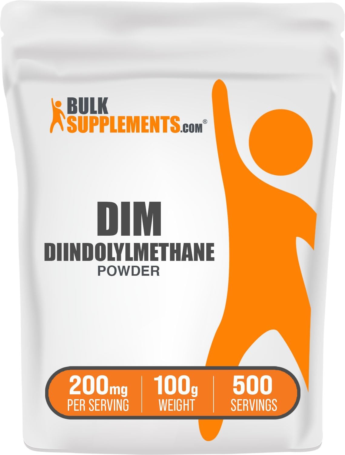 BulkSupplements.com DIM en Polvo - Diindolilmetano en Polvo, Suplemento DIM para Hombres y Mujeres - Sin Sabor y Sin Gluten, 200mg por Dosis, 100g (3.5 oz)
