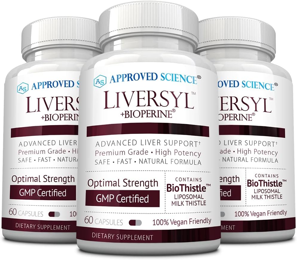Approved Science Liversyl - Cardo Mariano, Alcachofa y Bioperine - Vegano - 360 Cápsulas (6 Meses)