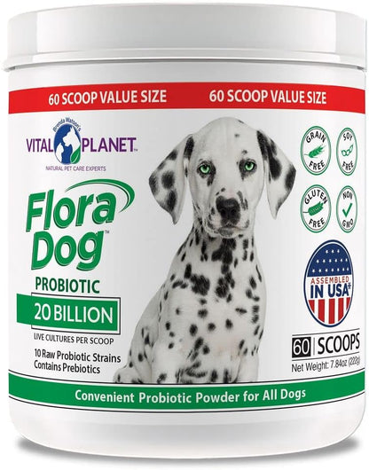 Vital Planet Flora Dog Probióticos en Polvo para Perros - 20 Mil Millones de UFC - 60 Dosis – Image 1