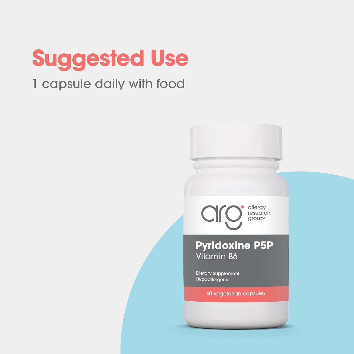 ARG Pyridoxine P5P - Vitamina B6 Activa con Piridoxal Fosfato - 60 Cápsulas