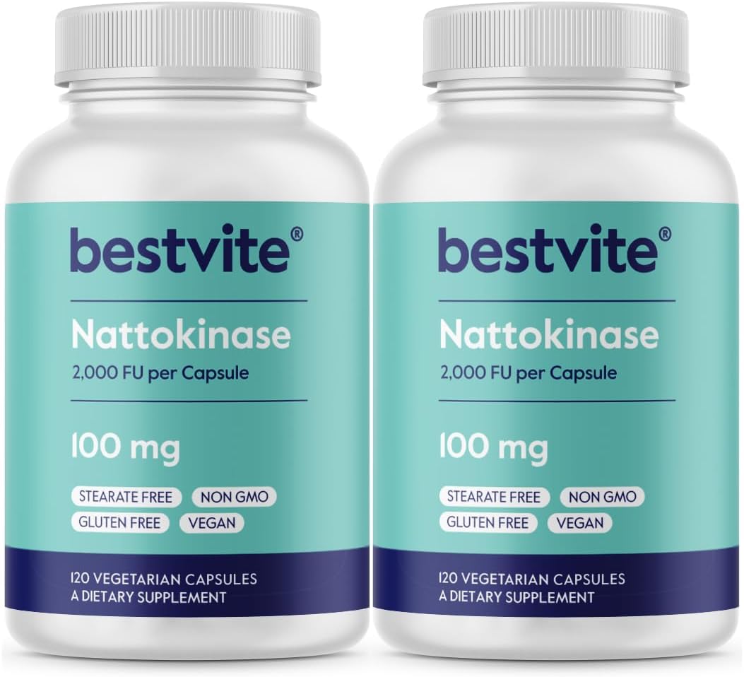 BESTVITE Nattokinasa 100mg (2000 FU) - 120 Cápsulas Vegetarianas