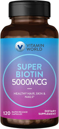 Vitamin World Super Biotina 5000 mcg, 120 Cápsulas