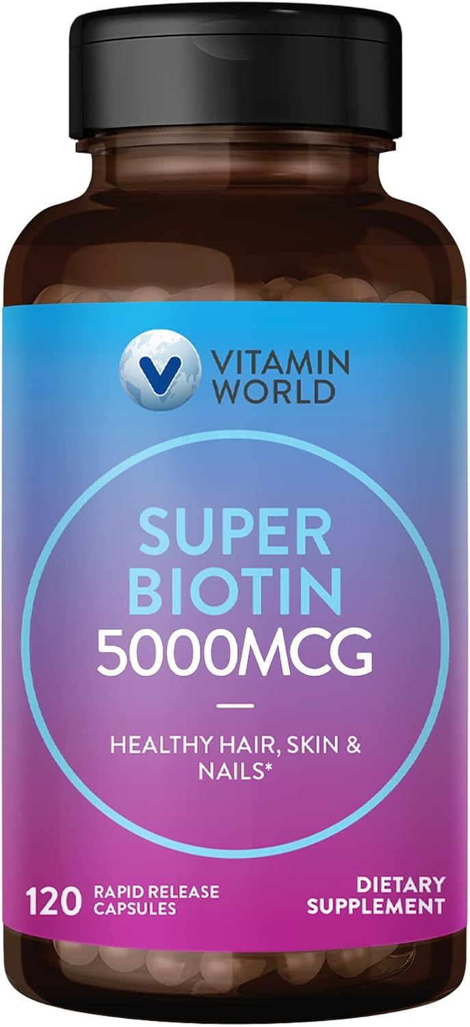 Vitamin World Super Biotina 5000 mcg, 120 Cápsulas