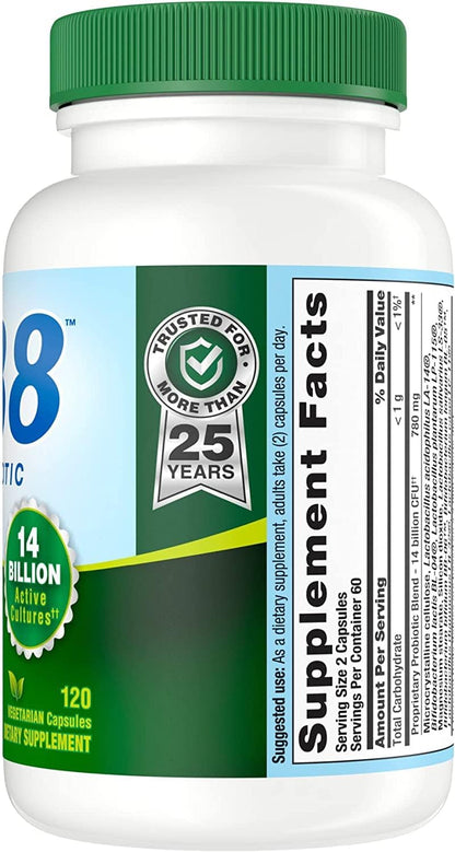 PB8 Pro-Biotic Acidophilus Vegetariano - 120 – Sin alérgenos comunes: gluten, lactosa, soja, frutos secos – Image 3