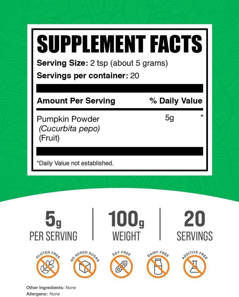 Polvo de Calabaza - Suplemento Superfood, Sin Gluten, 100g