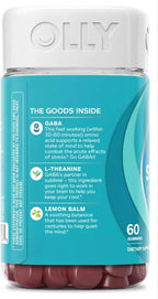 OLLY Goodbye Stress Gummy - Suplemento para el Estrés con GABA, L-Theanine y Melisa, 60 Gominolas Sabor Baya