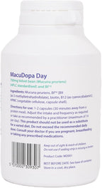 MacuDopa Day Cápsulas 700 mg, 63% Levodopa (L-Dopa), 120 Cápsulas Veganas