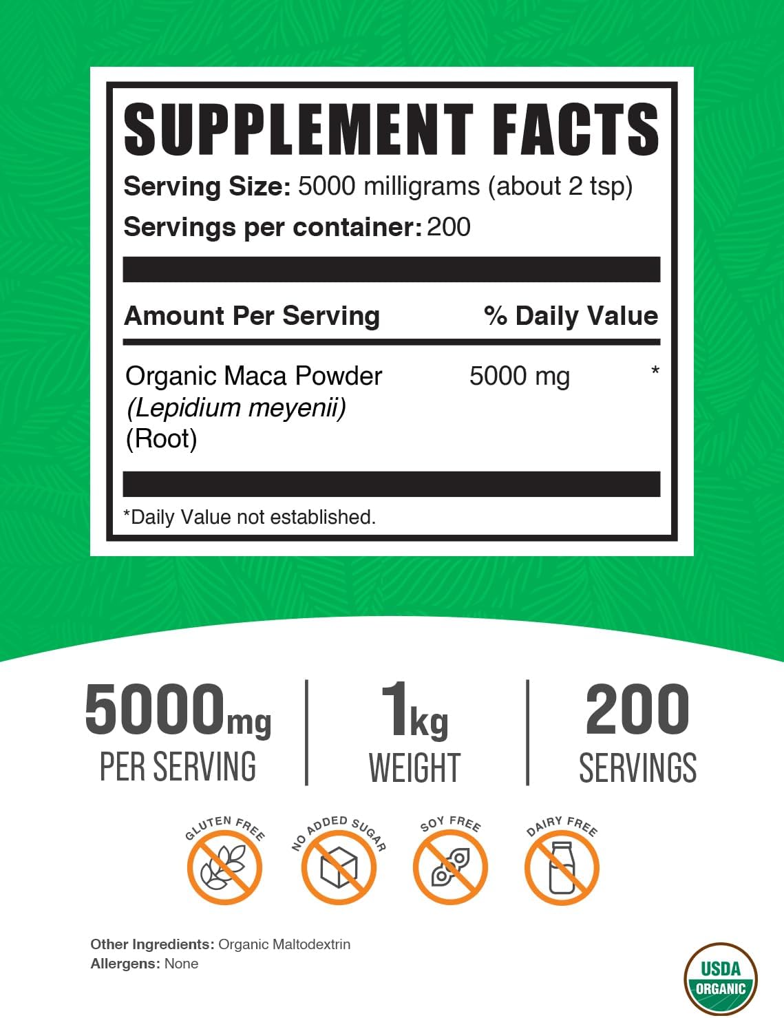 Maca Orgánica en Polvo - 1kg (2.2 lbs)