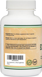 Beta Ecdysterona 500 mg por ración - 120 cápsulas - Suplemento vegetal para la salud masculina - Sin OGM y sin gluten - Double Wood