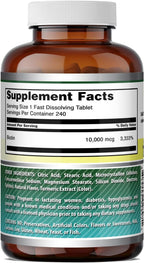 Amazing Formulas Biotina 10.000 mcg - Comprimidos de Disolución Rápida Sabor a Cítricos (240 Comprimidos)