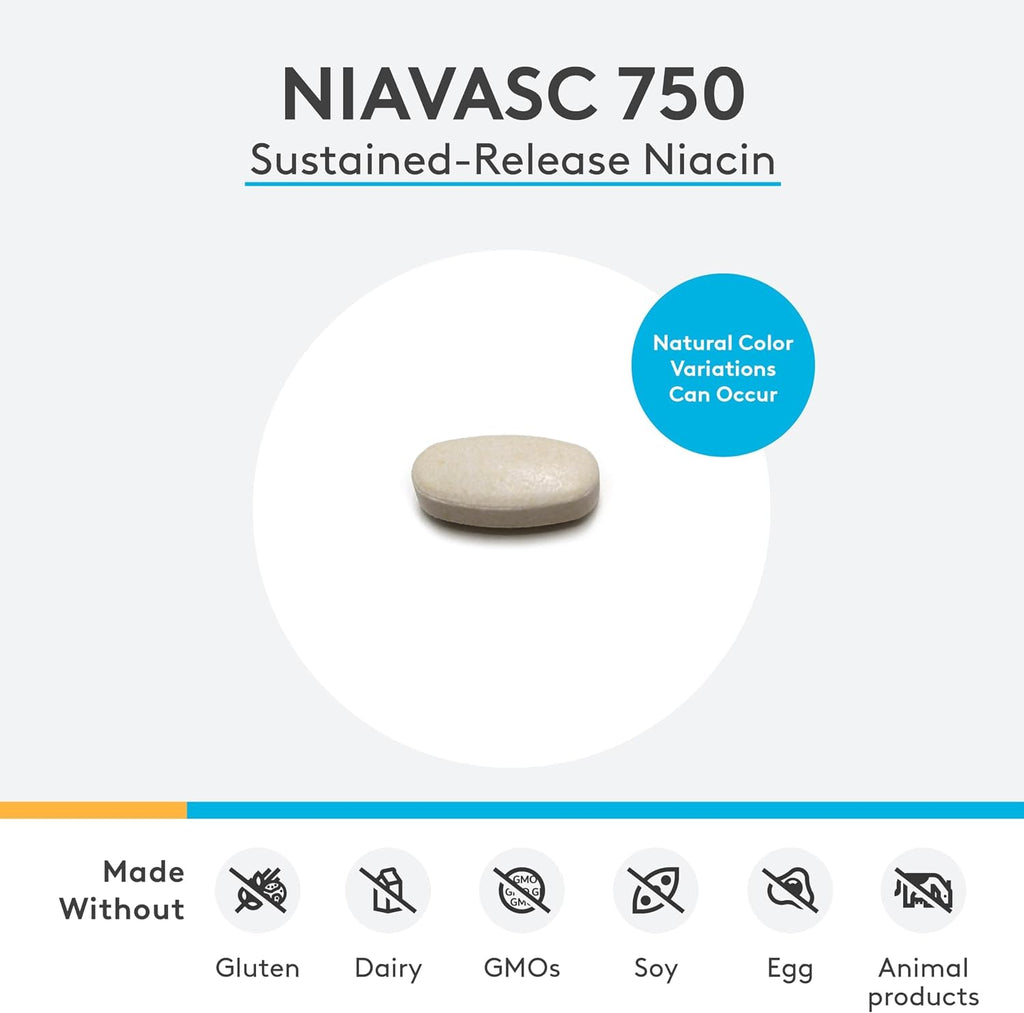 XYMOGEN NiaVasc - Niacina de Liberación Sostenida 750 mg - 120 Cápsulas