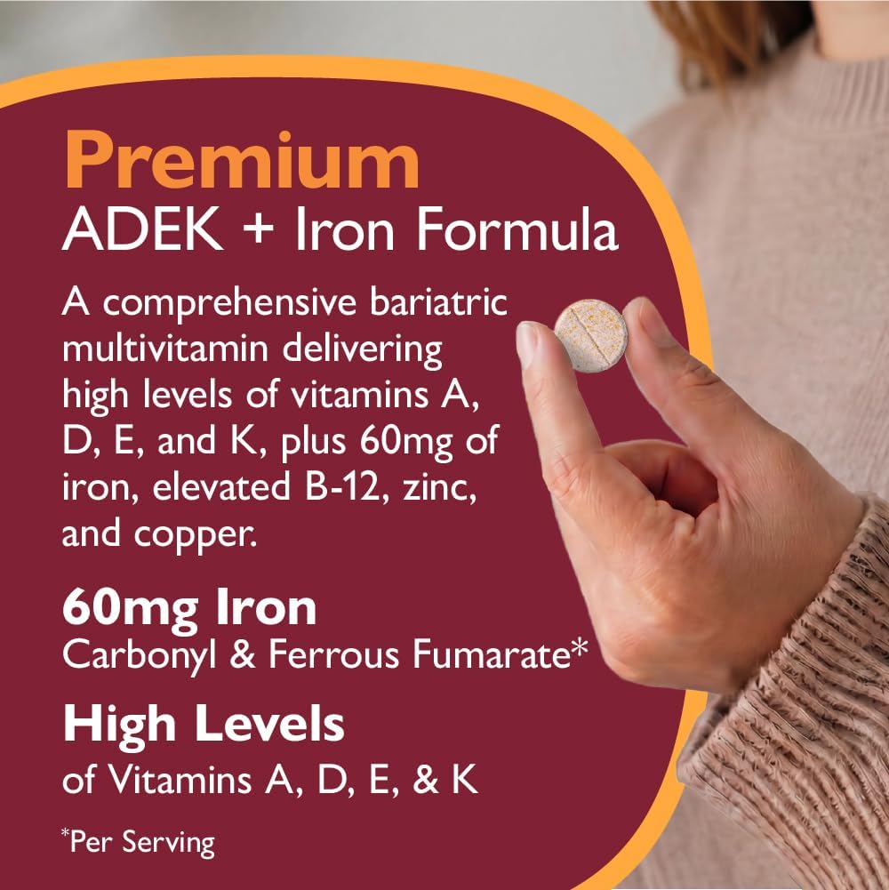 Celebrate Vitamins Multi ADEK Masticable con Hierro 60mg - Multivitamínico Diario para Cirugía Bariátrica - Sabor Uva (60 Comprimidos)