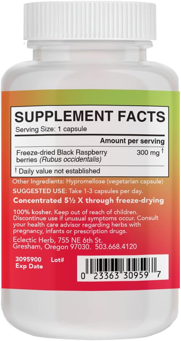 Eclectic Black Raspberry FDV - Frambuesa Negra Liofilizada, 90 Cápsulas