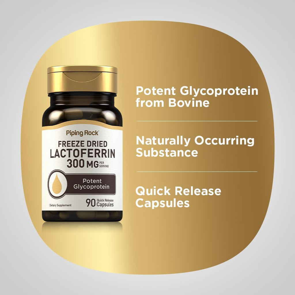 Piping Rock Lactoferrina 300mg | 90 Cápsulas | Liofilizada