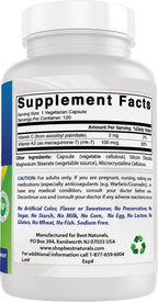 Best Naturals MK-7 Vitamina K2 100 mcg 120 Cápsulas Vegetales