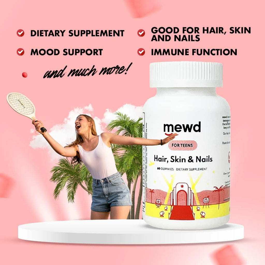 MEWD Multivitamínico en Gomitas para Adolescentes y Niños - Pelo, Piel y Uñas - 60 Gomitas