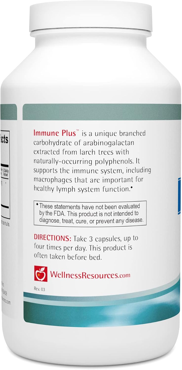 Wellness Resources Immune Plus - Cápsulas de Arabinogalactano (300 Cápsulas Vegetales)