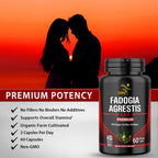 Fadogia Agrestis Extracto en Cápsulas (Máxima Potencia) 1,000mg por Servicio | Apoya el Rendimiento Deportivo, Fuerza, Impulso | Orgánico, Probado por Terceros, Sin Gluten, 60 Cápsulas Veganas