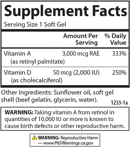 Carlson A & D, 10000 IU (3000 mcg RAE) – Función del sistema inmunitario: tanto la vitamina A como la vitamina D – Image 4