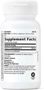 GNC Vitamina K-2 100mcg, Favorece el Proceso de Formación Ósea, 60 Cápsulas Blandas