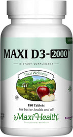 Maxi Health Vitamina D3 2000 UI - 180 Comprimidos Kosher