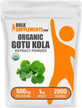 BulkSupplements.com Polvo de Extracto Orgánico de Gotu Kola - Sin Gluten, 500mg por Ración, 1kg