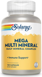 Solaray Mega Multi Mineral - Complejo Multimineral 12 Minerales, 100 Cápsulas
